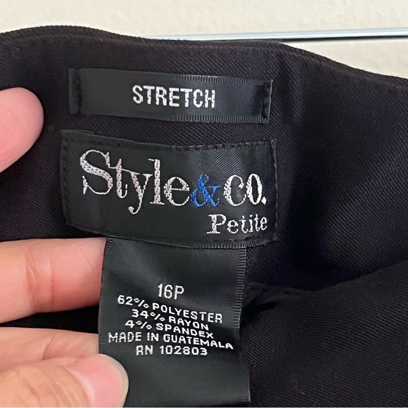 Style & Co.Julie Womens Straight Leg  Black Pants 16P Business Casual Stretch - Picture 5 of 16